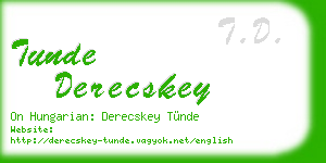 tunde derecskey business card